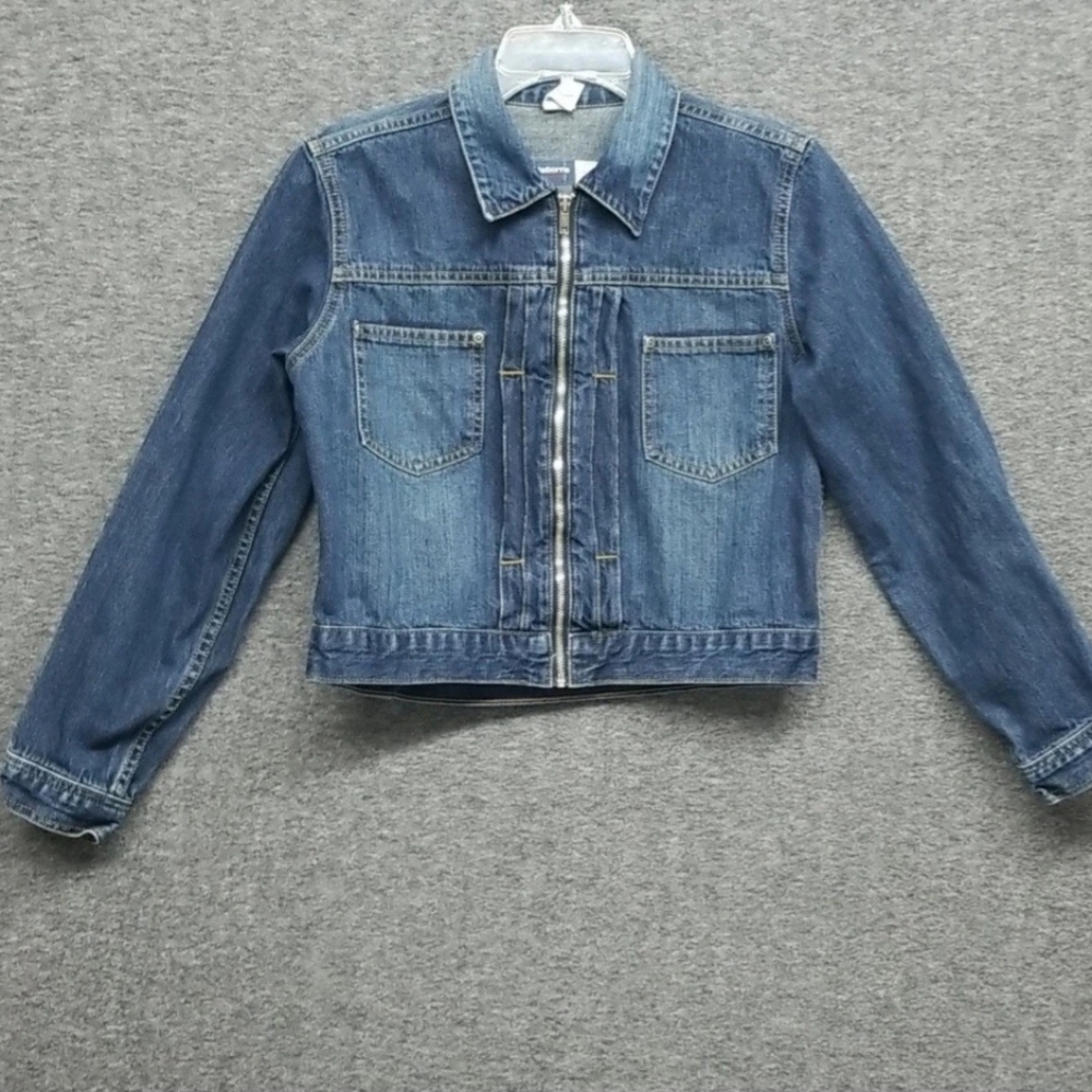 Liz Claiborne Jean Jacket Full Front Zip Womens Size S